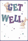 A wave of cheerful optimism sweeps across this charming get well card, its design glowing with warmth much like the friendly gatherings around Twickenham's bustling town centre. Two delightful illustrated companions-a teddy bear and a playful puppy-appear to bound joyfully from the page, each balancing and embracing oversized, vibrantly coloured 'Get Well' letters. Indigo and teal tones stand out proudly against a soft cream background, adding a gentle yet confident vibrancy. Shimmering blue and purple stars are scattered with the same whimsical intent as petals thrown in celebration, infusing the card with an atmosphere of hope and light-heartedness. The careful depiction of soft, cuddly fur invites the imagination to sense a comforting hug, just as a hand-delivered bouquet can soothe and uplift on quieter days. Beyond just sending a message, this card delivers a subtle emotional embrace, echoing the neighbourly care and genuine kindness that make Twickenham special.